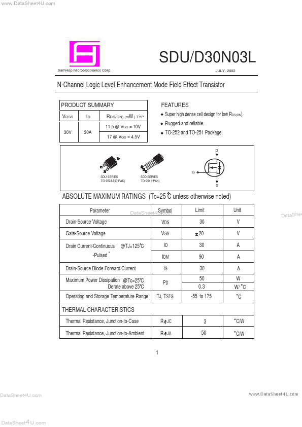 SDU30N03L