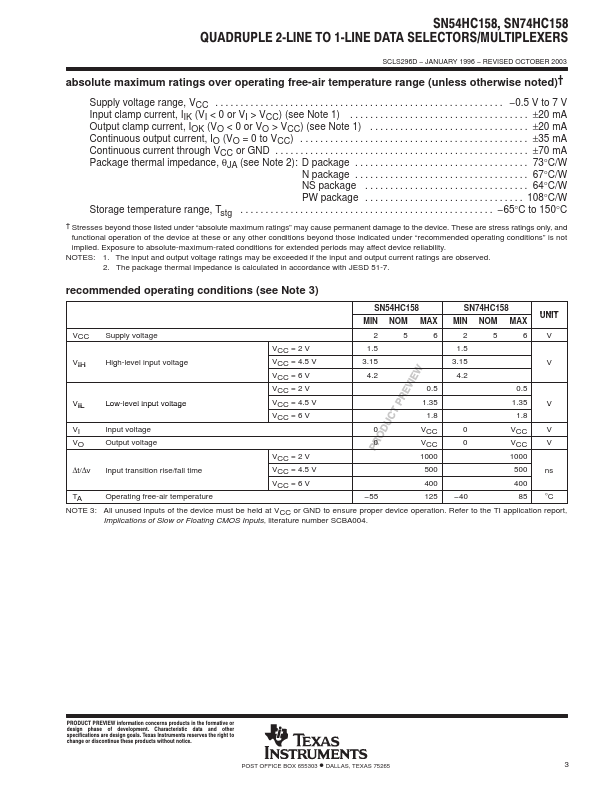 SNJ54HC158J