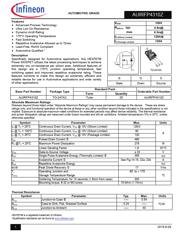 AUIRFP4310Z