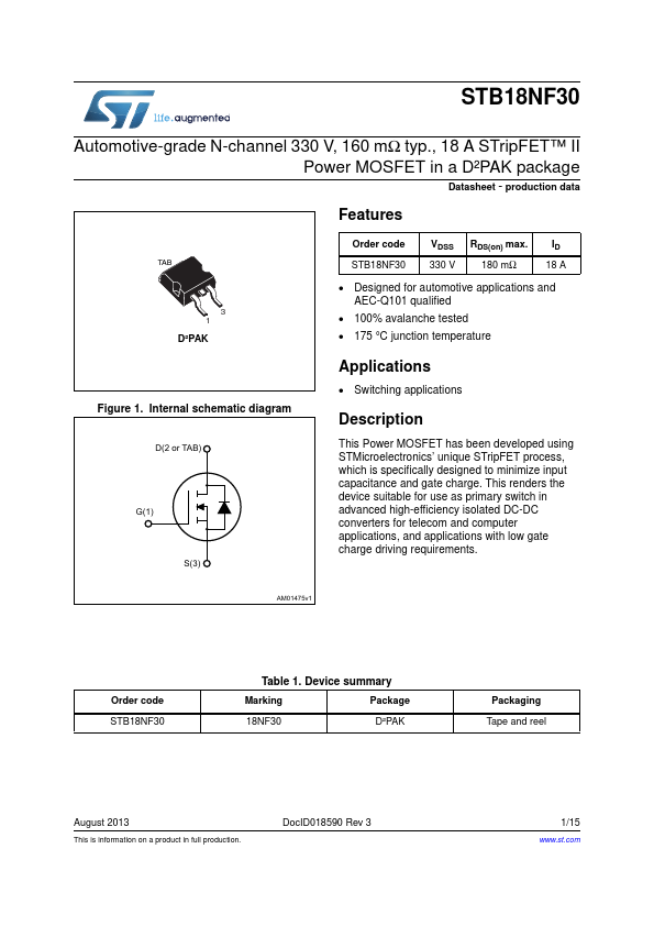 STB18NF30