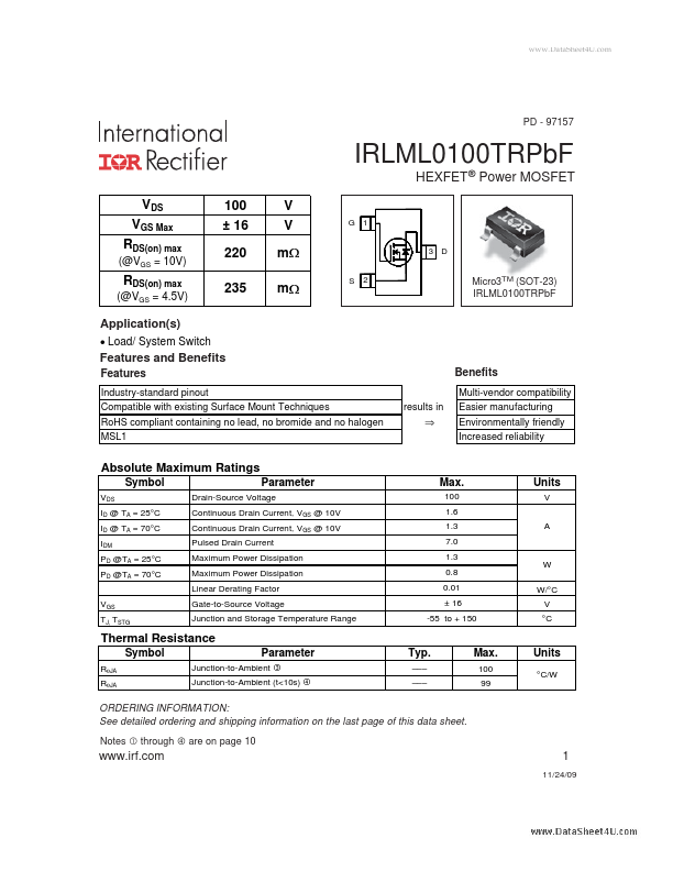 IRLML0100TRPBF