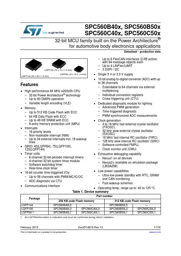 SPC560B50L3