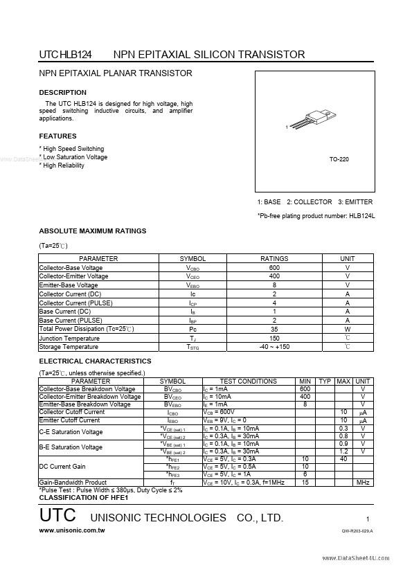 UTCHLB124