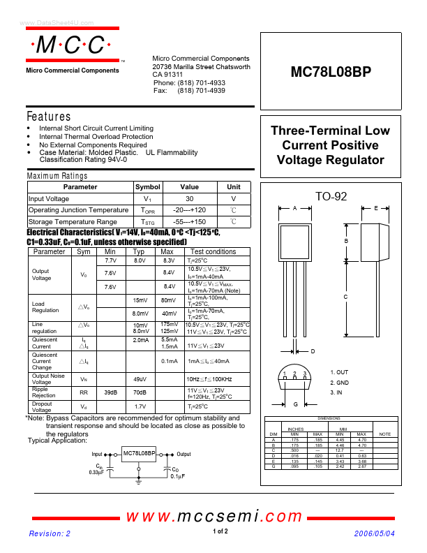 MC78L08BP