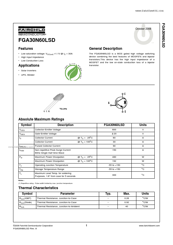 FGA30N60LSD