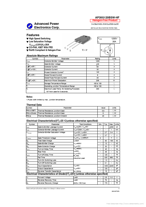 AP30G120BSW-HF