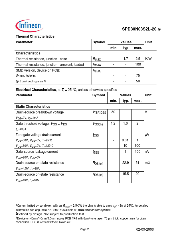 SPD30N03S2L-20G