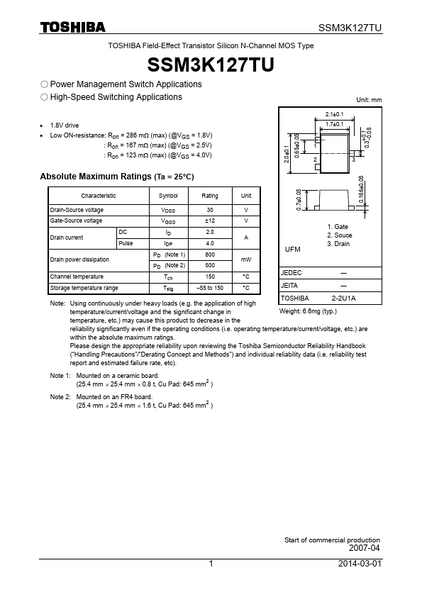 SSM3K127TU