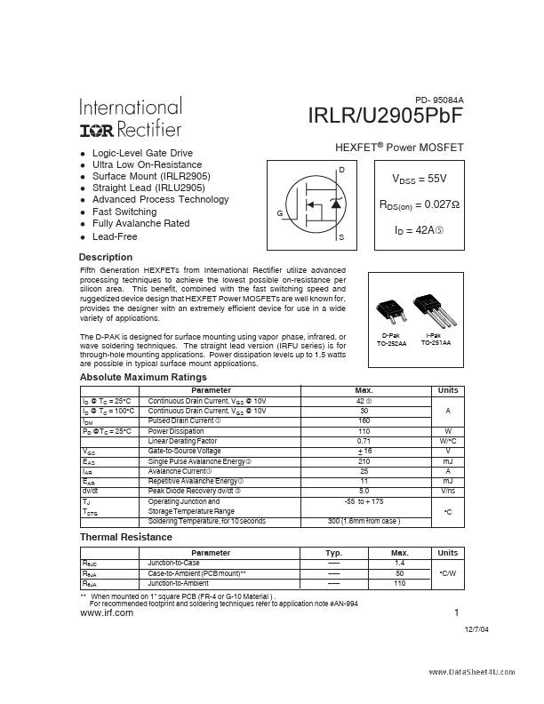 IRLU2905PBF