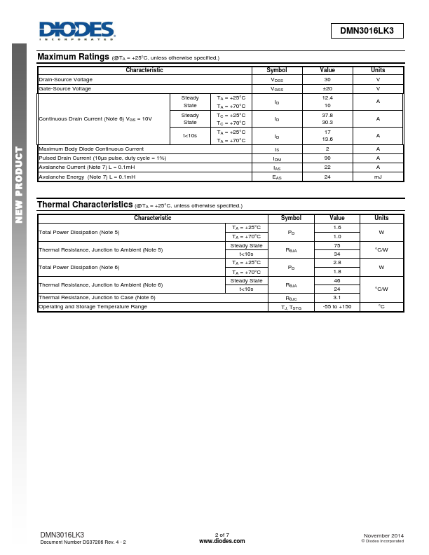 DMN3016LK3