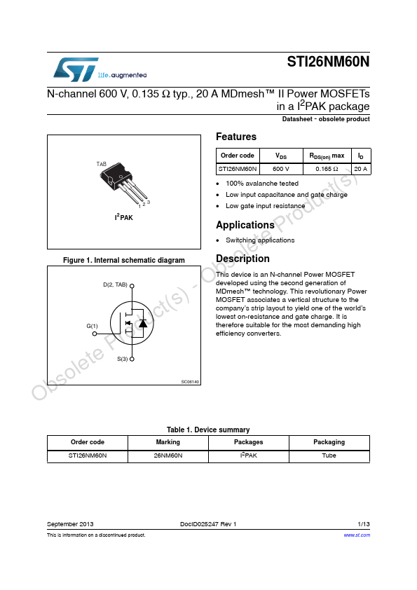 STI26NM60N