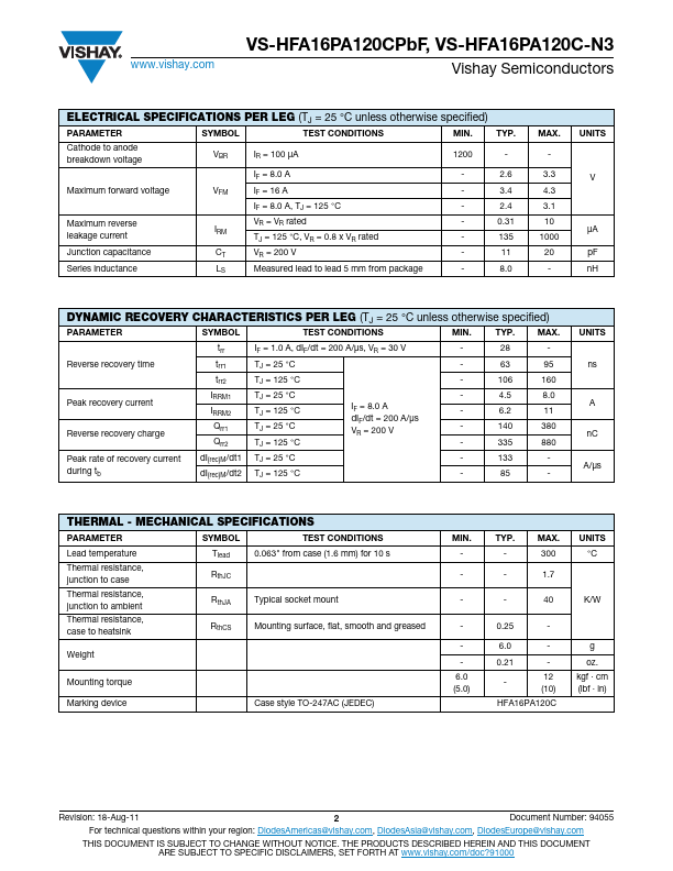 VS-HFA16PA120CPbF