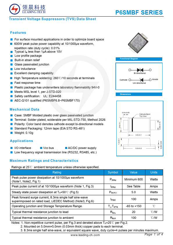 P6SMBF100CA