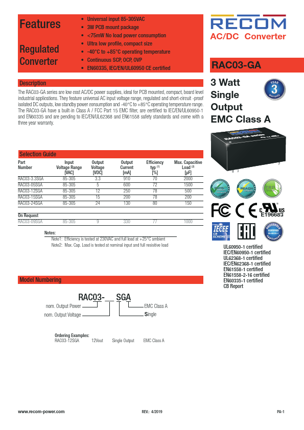 RAC03-05SGA