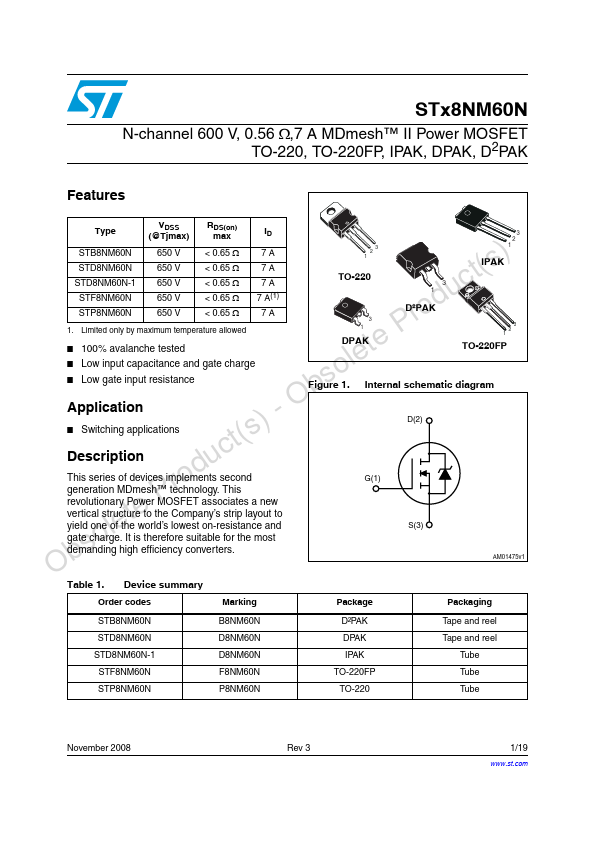 STB8NM60N