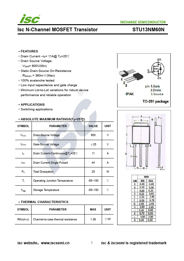 STU13NM60N