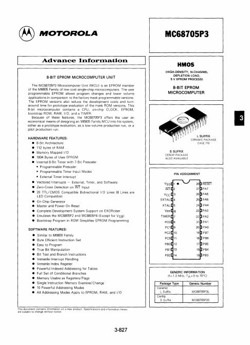 MC68705P3