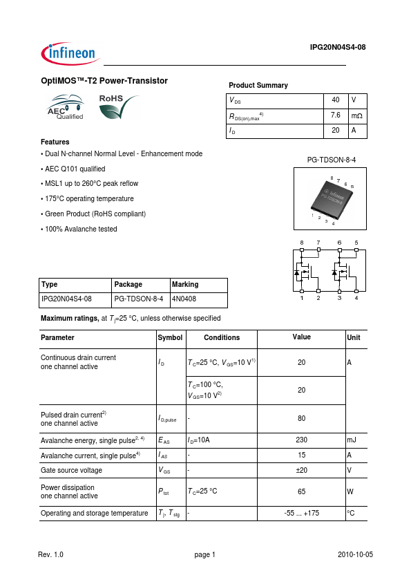 IPG20N04S4-08