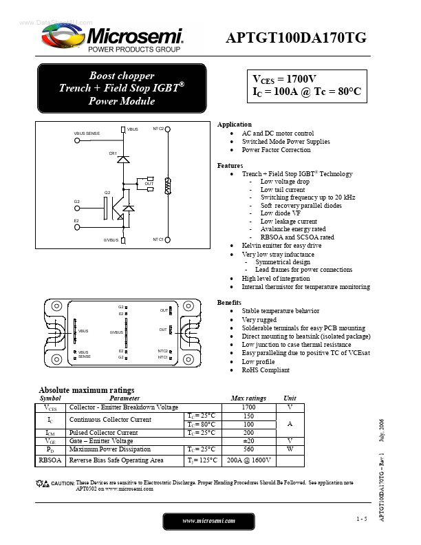 APTGT100DA170TG