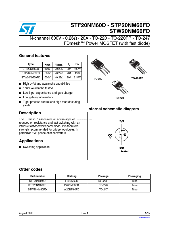 STF20NM60D