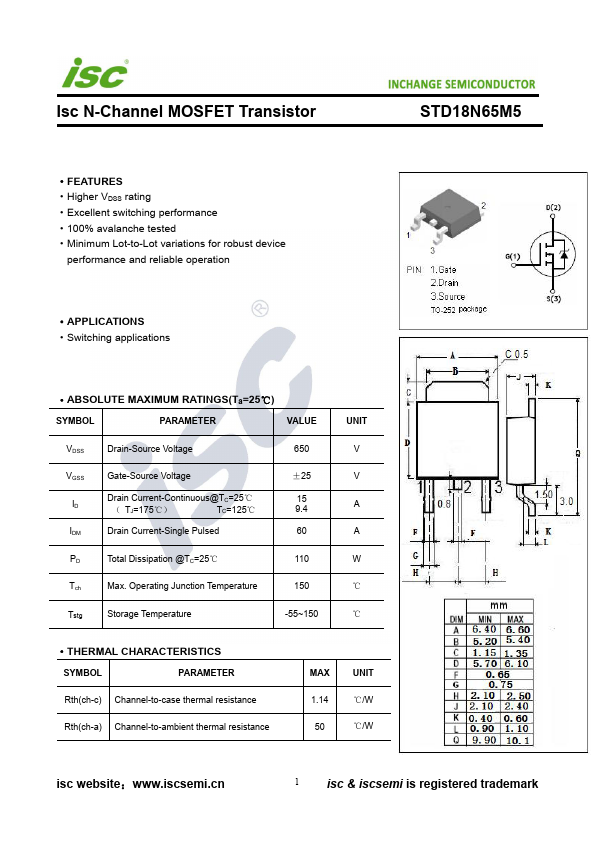 STD18N65M5