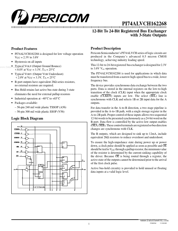 PI74ALVCH162268