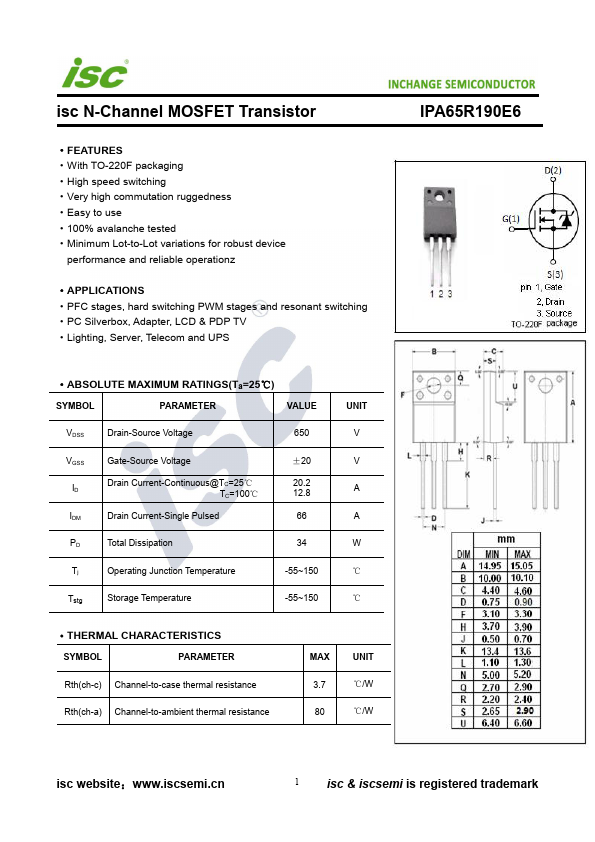 IPA65R190E6