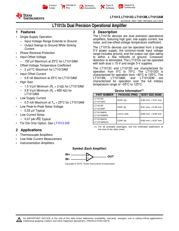 LT1013D