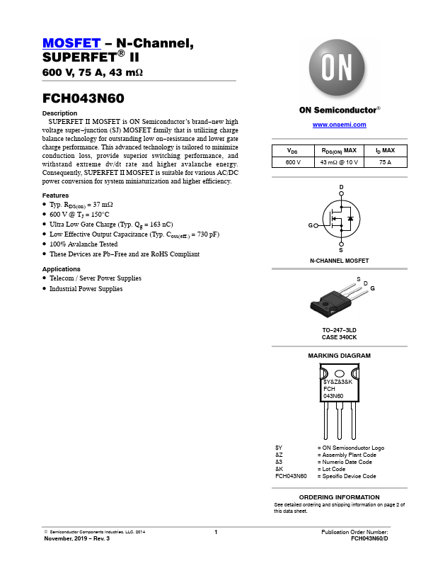 FCH043N60