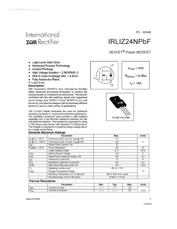 IRLIZ24NPBF