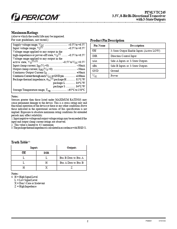 PI74LVTC245H