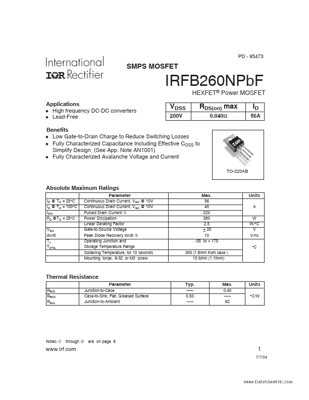 IRFB260NPBF