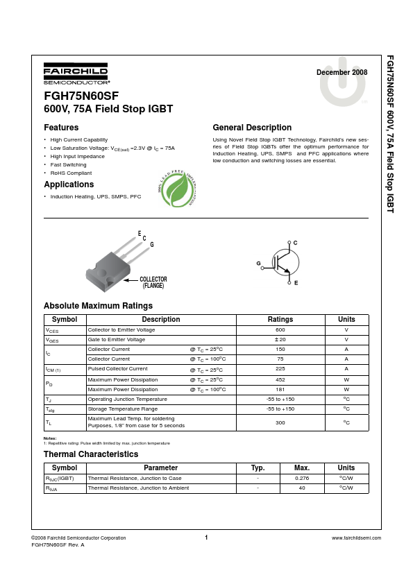 FGH75N60SFTU