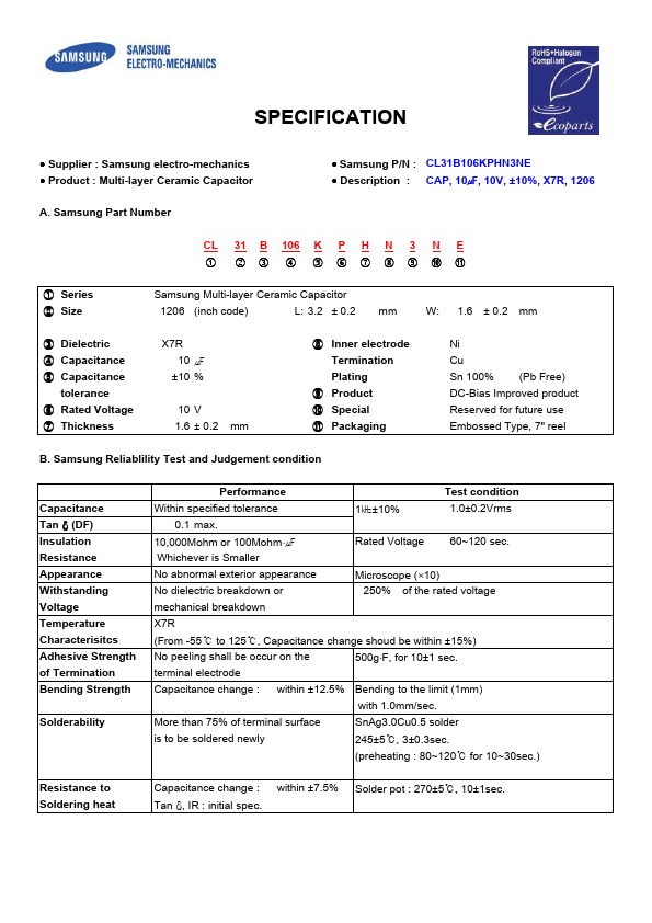 CL31B106KPHN3NE