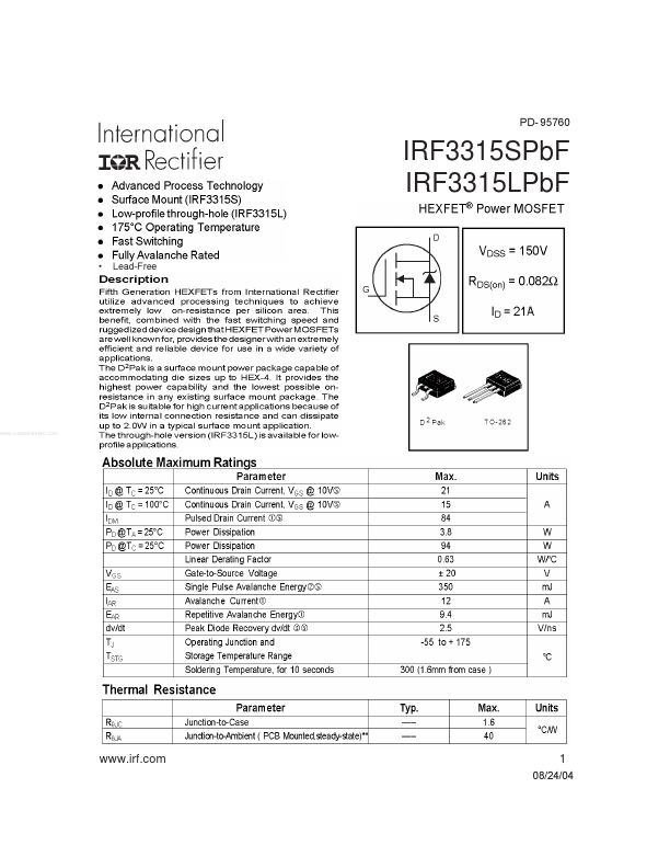 IRF3315SPbF