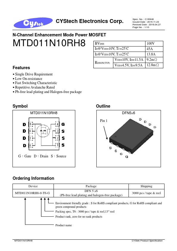 MTD011N10RH8