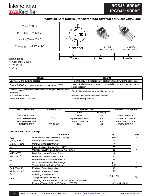 IRGS4615DPBF