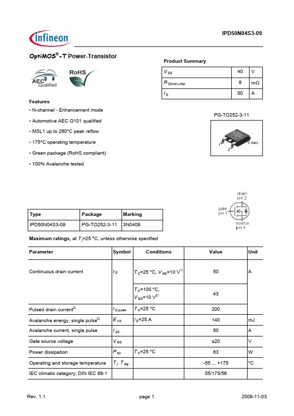 IPD50N04S3-09