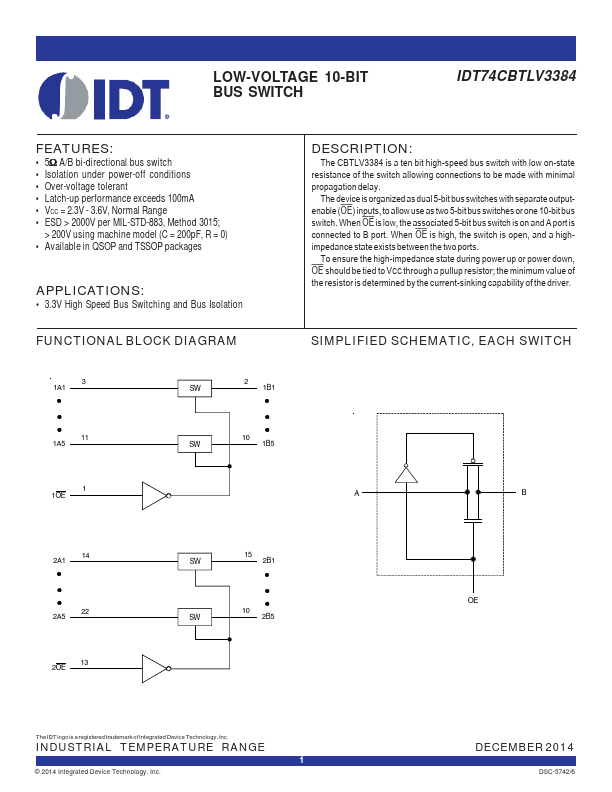 IDT74CBTLV3384