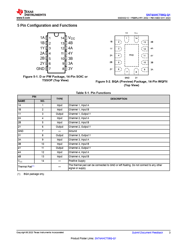 SN74AHCT08Q-Q1