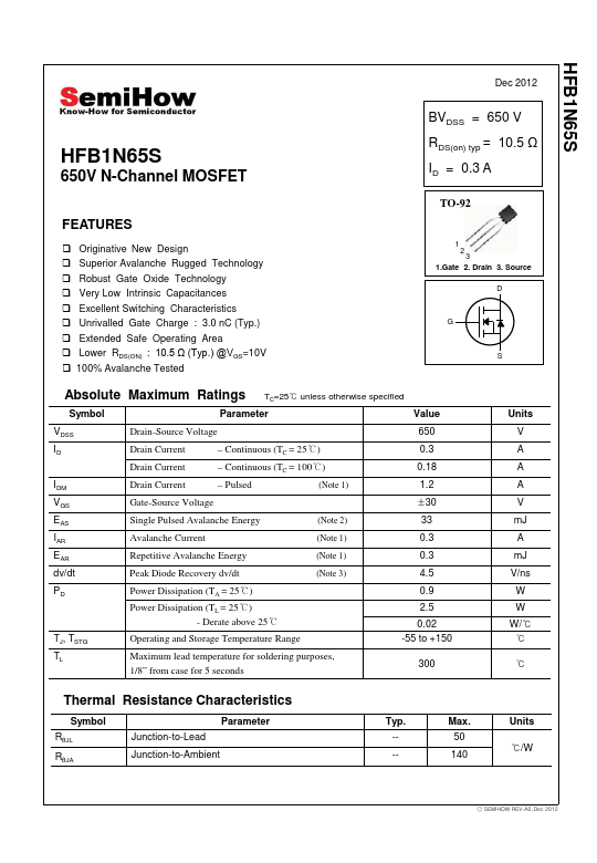 HFB1N65S