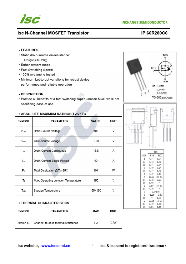 IPI60R280C6