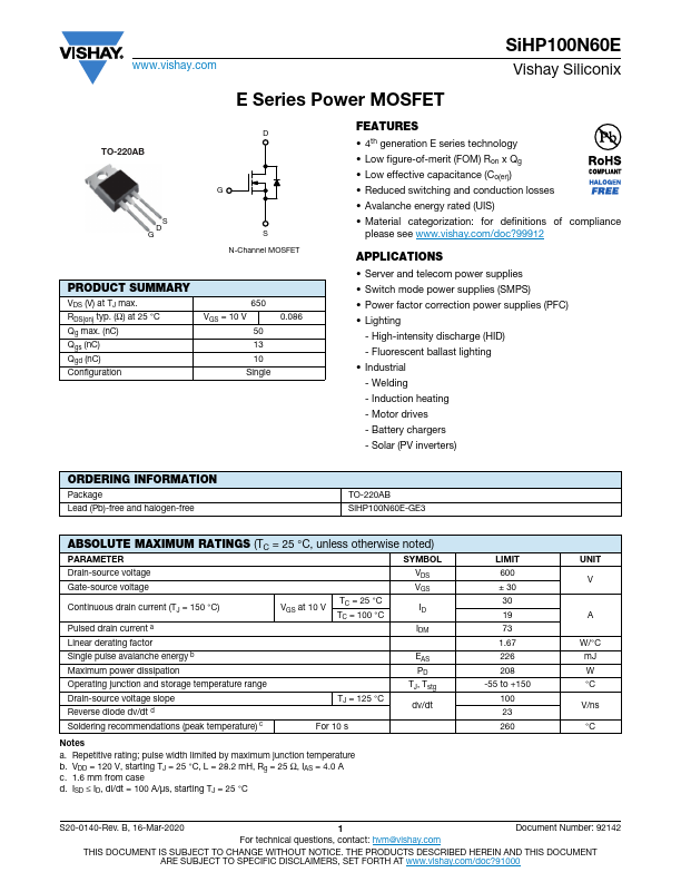 SiHP100N60E