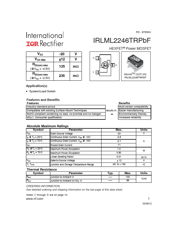 IRLML2246TRPbF