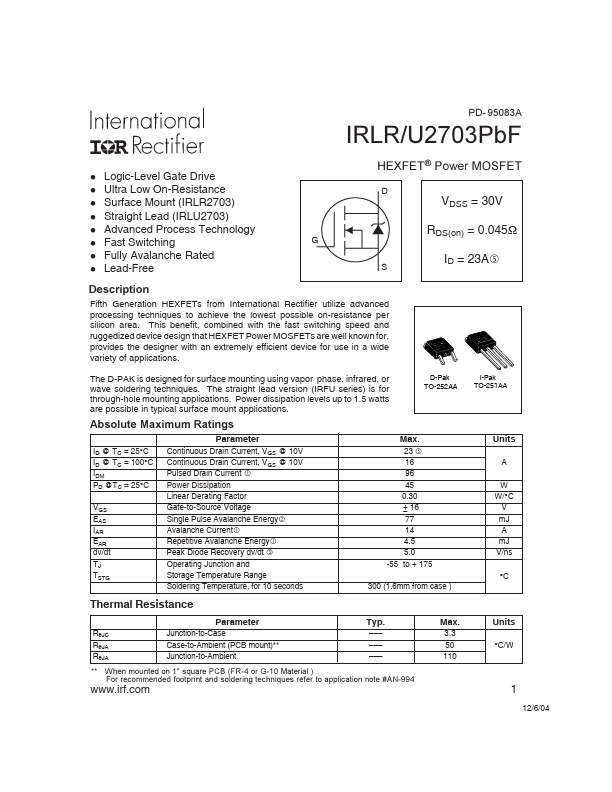 IRLU2703PBF