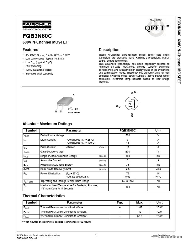 FQB3N60C