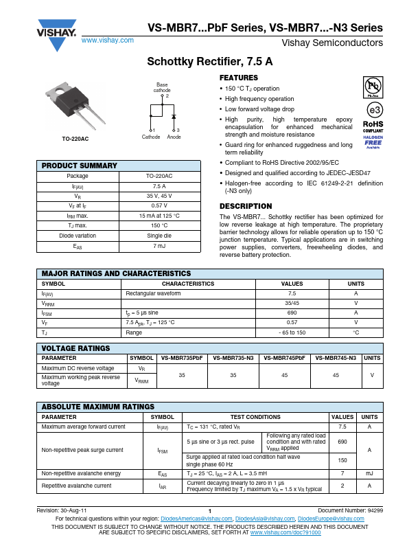 VS-MBR735PbF