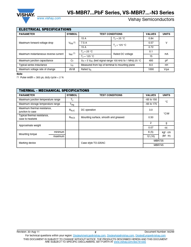 VS-MBR735PbF