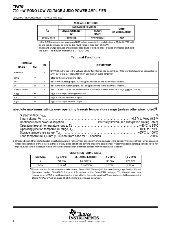 TPA701