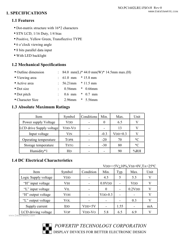 PC1602LRU-FSO-H